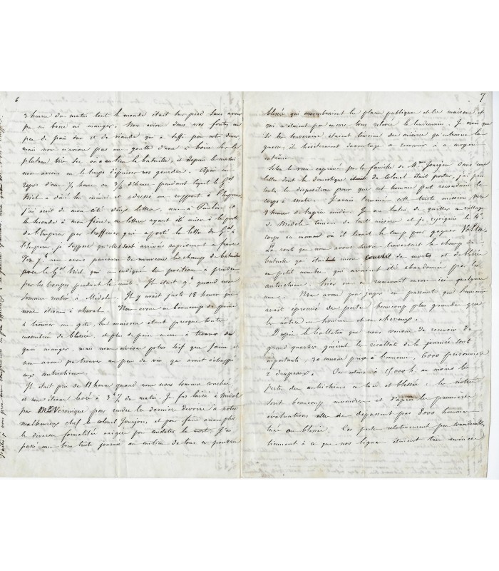 SOLFERINO Bataille de. Lettre autographe (G 1330)