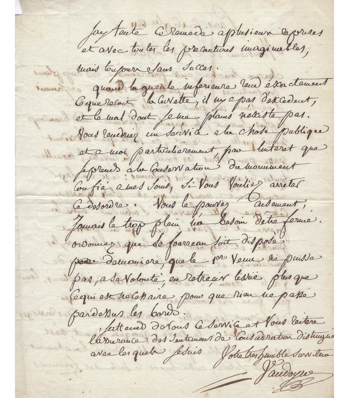 VAUDOYER Antoine, architecte. Lettre autographe (G 3793)