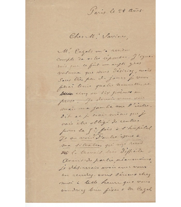 VERLAINE Paul, poète et écrivain. Lettre autographe (G 3943)