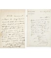 VISCONTI Louis, architecte. 2 Lettres autographes (E 10645)