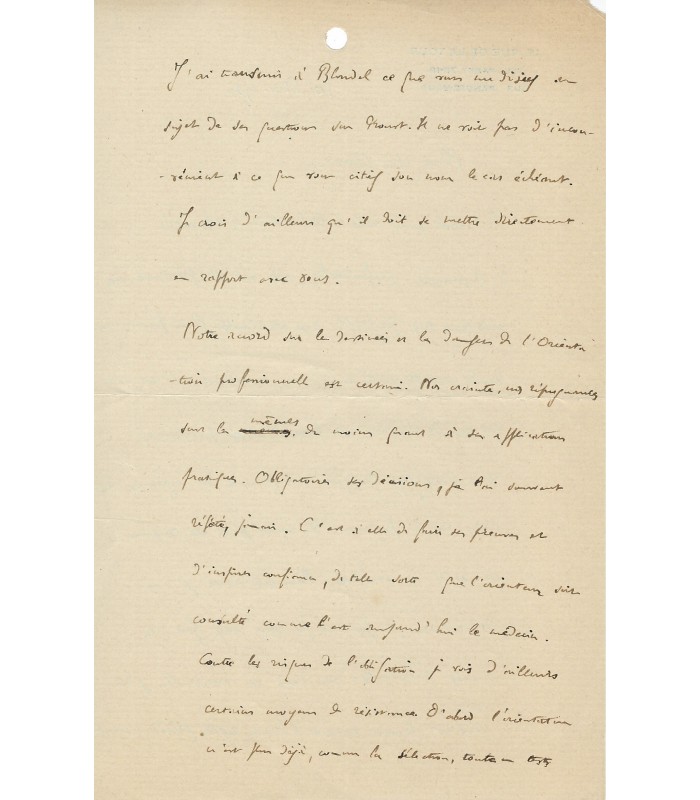 WALLON Henri, psychologue, médecin, spécialité en psychologie et education de l'enfant. Lettre autographe (G 1444)