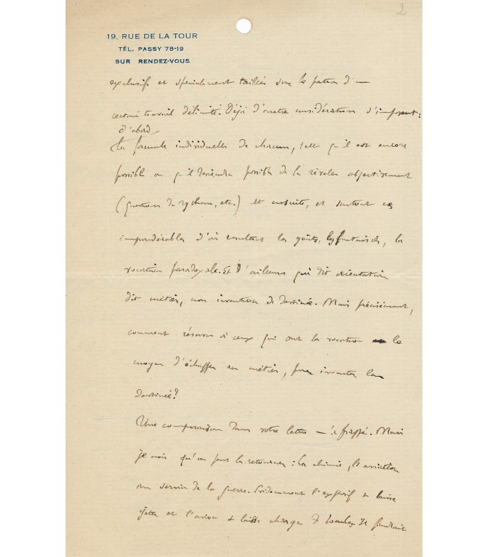 WALLON Henri, psychologue, médecin, spécialité en psychologie et education de l'enfant. Lettre autographe (G 1444)