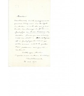 BERNARD (Claude). Médecin et   physiologiste. Lettre autographe (G 3891)
