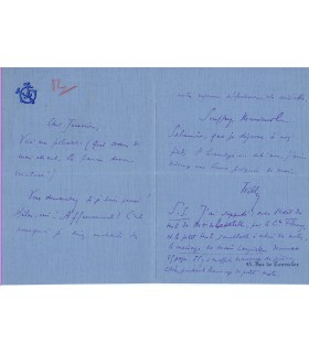 WILLY Henri Gauthier-Villars. Ecrivain, journaliste. Lettre autographe à Félix Jeantet (Réf. G 1965)