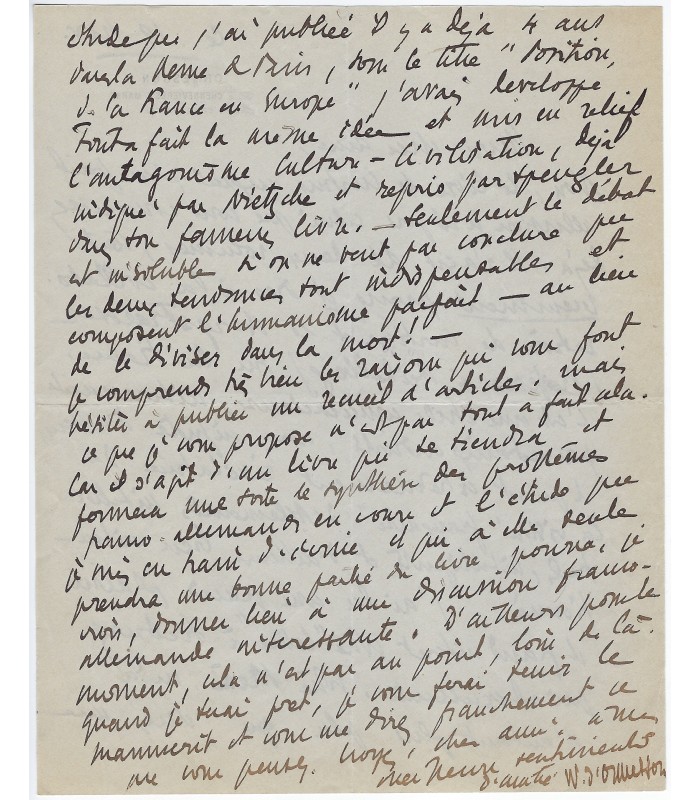 ORMESSON Wladimir Lefèvre d'. Diplomate, écrivain, journaliste. Président de l'ORTF. 2 lettres autographes à Grasset (1930)