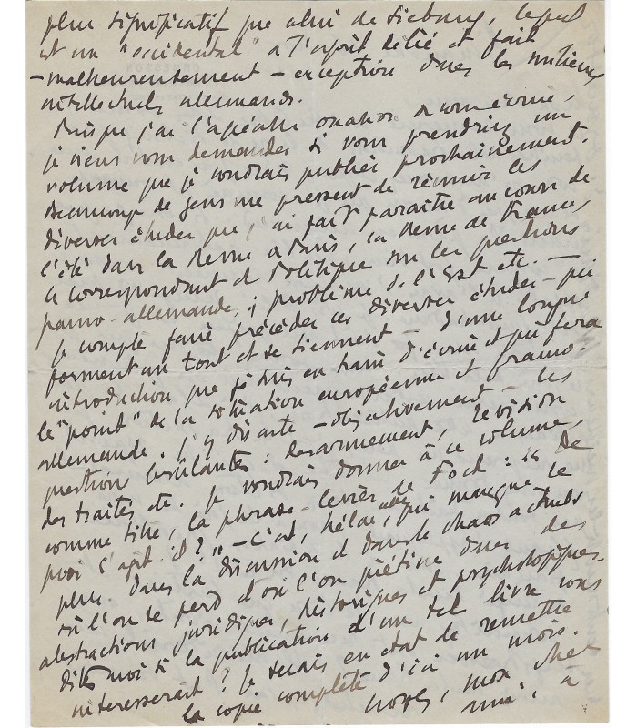 ORMESSON Wladimir Lefèvre d'. Diplomate, écrivain, journaliste. Président de l'ORTF. 2 lettres autographes à Grasset (1930)