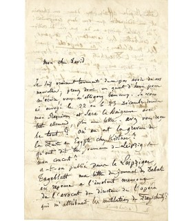 BERLIOZ Hector. Compositeur romantique. Lettre autographe à Ferdinand DAVID, 7 janvier 1854 (Réf. G 4798)