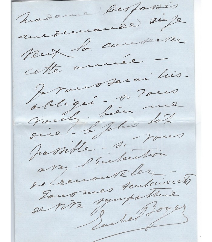 BOYER Rachel. Actrice. Pensionnaire de la Comédie-Française. Mécène de l'Ecole du Louvre. 2 lettres autographes