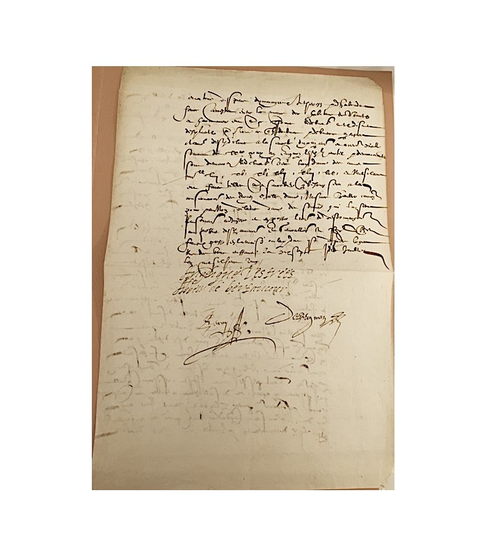 ESTREES Angélique d'. Abesse de Maubuisson. Soeur de Gabrielle d'Estrées. Pièce Signée, juillet 1601 (Réf. G 968)