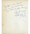 FUNES Louis de. Acteur comique. Pièce autographe signée, au dos dédicaces avec dessin de Robert Hirsch (Réf. G 6056)