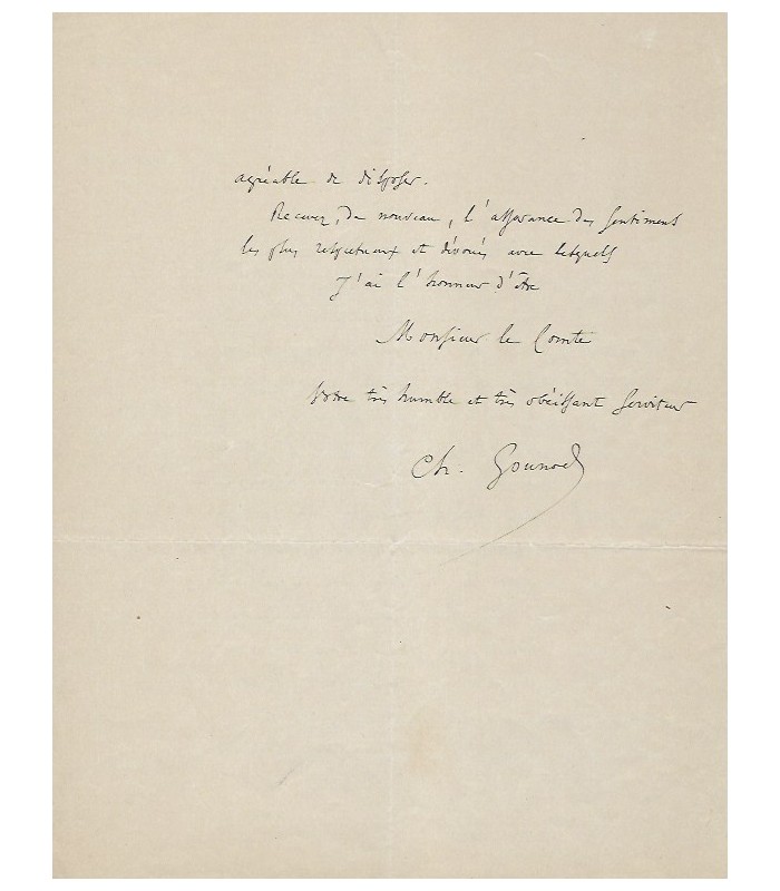 GOUNOD Charles. Compositeur. Lettre autographe, 20 novembre 1855 (Réf. G 3547)