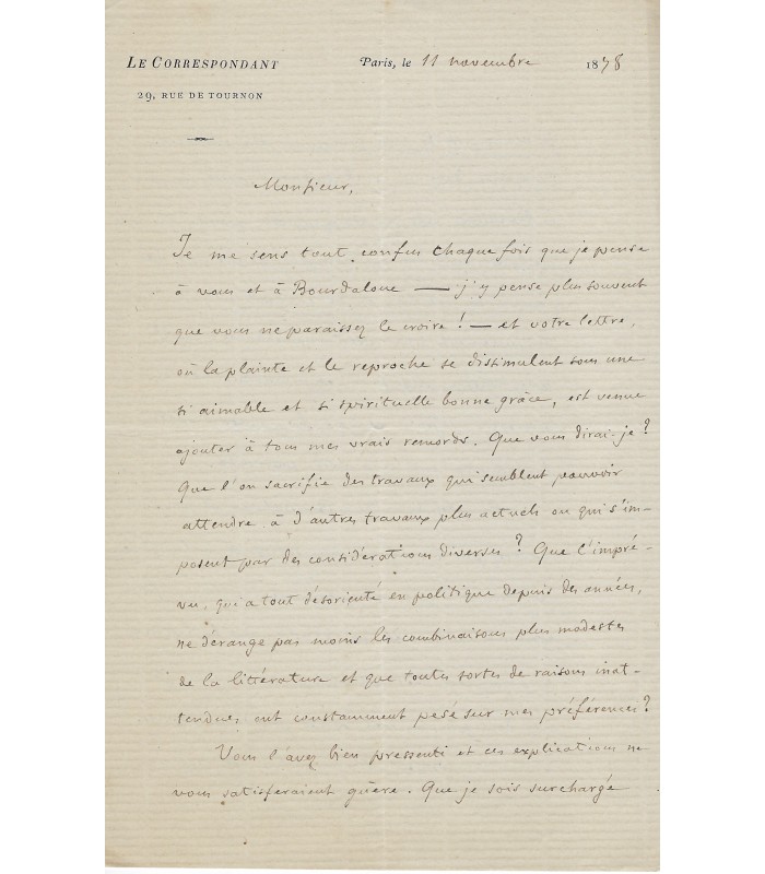 LAVEDAN Henri. Journaliste, auteur dramatique. 6 lettres autographes (vers 1898) (Réf. 10569)
