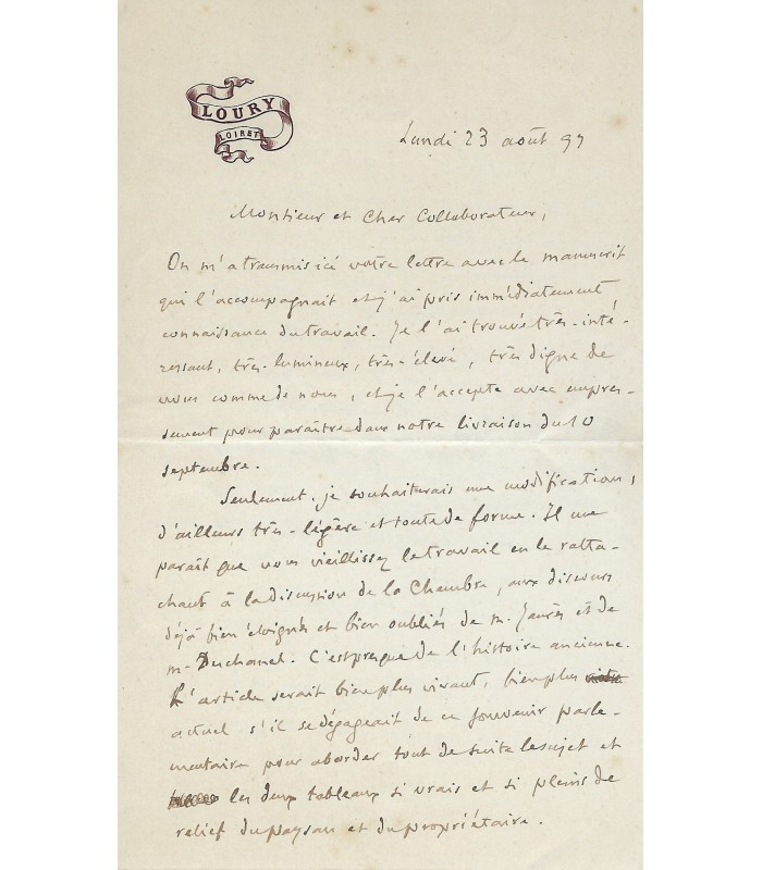 LAVEDAN Henri. Journaliste, auteur dramatique. 6 lettres autographes (vers 1898) (Réf. 10569)