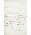 LEGOUVE Ernest. Auteur dramatique, critique. Membre de l'académie française. Billet autographe (Réf. E 10581)