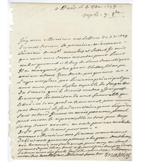 MASSIAC Marquis de. Vice-amiral du Levant. 3 lettres autographes (1758) (Réf. G 1163, 1164, 1165)