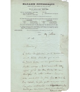 CHARTON Edouard. Député-Sénateur de l'Yonne. Lettre autographe, au sujet de Souvestre (Réf. G 2262)
