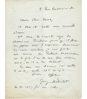 HEBERTOT Jacques. Directeur de théâtre. Lettre autographe à Max Frantel (Réf. G 2138)