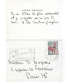 POPESCO Elvire. Actrice française. Carte de visite autographe avec enveloppe timbrée (Réf. G 1823)