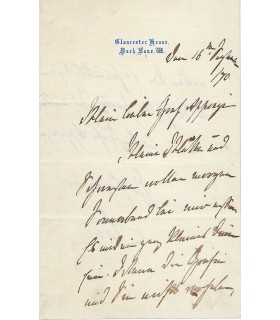 CAMBRIDGE Georges, prince britannique. Lettre Autographe (G 413)
