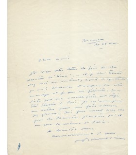 ROUSSIN André, dramaturge. Lettre Autographe  (G 3147)