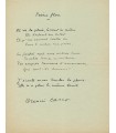 CARCO Francis, romancier, poète. Poème Autographe (G 5424)