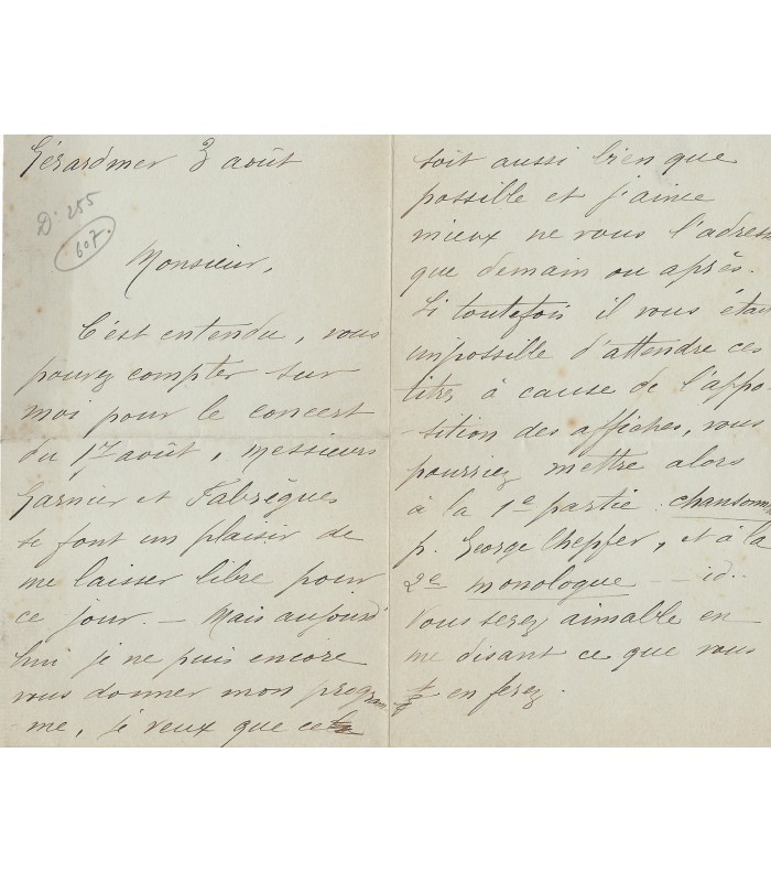 CHEPFER Georges, chansonnier et humoriste lorrain. Lettre Autographe (G 4587)