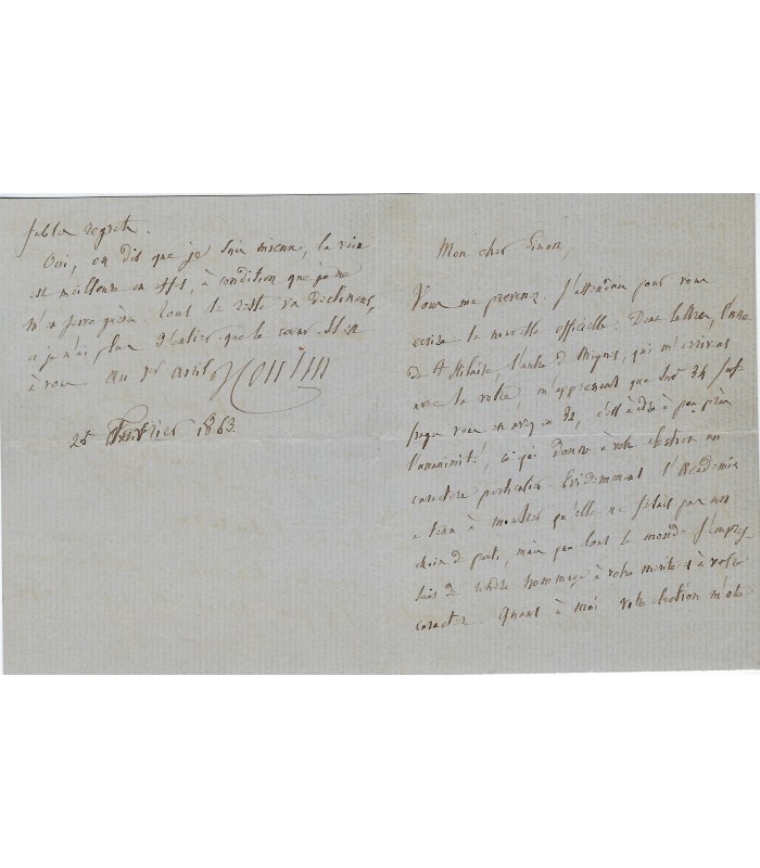 COUSIN Victor, philosophe. Lettre Autographe (E 10713).