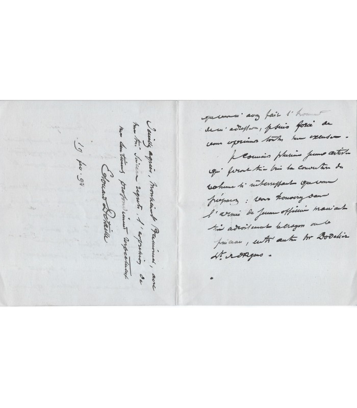 DETAILLE Edouard, peintre et dessinateur. Lettre Autographe (G 2908)