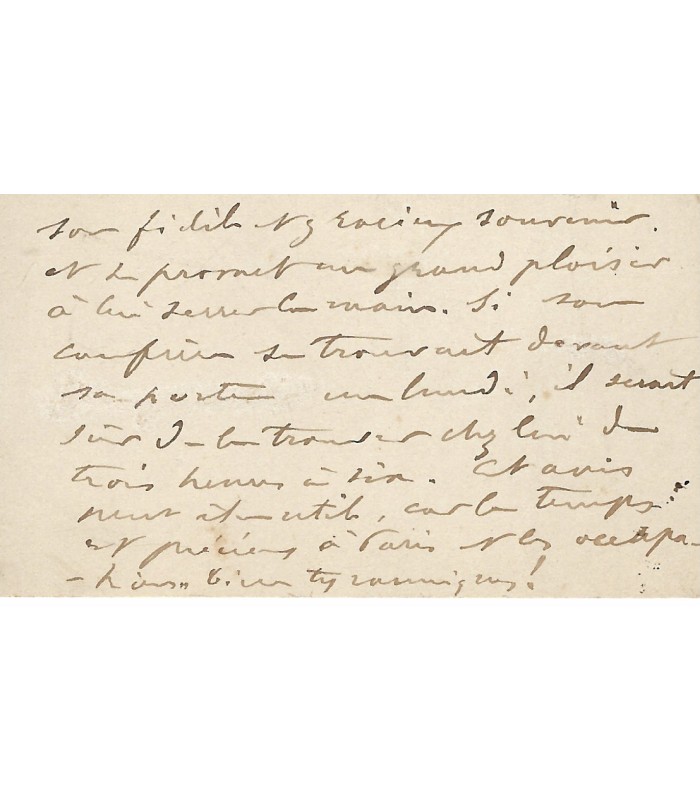 SULLY PRUDHOMME, poète. Carte de visite Autographe (E 10719)