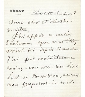 SIMON (Jules), philosophe et homme d'Etat. Lettre autographe (G 350)