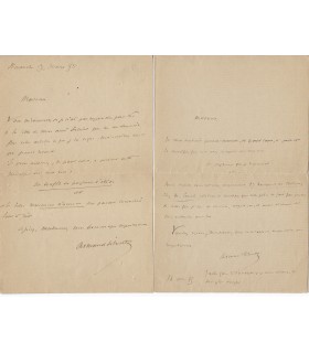 SILVESTRE (Armand), écrivain et poète. 2 Lettres autographes (E 10715)