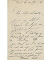 SASSE (Marie Constance), Soprano Falcon belge. Lettre autographe (E 10710)