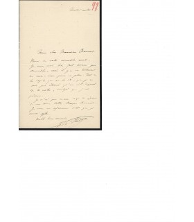 INDY (Vincent d'). Lettre autographe à Brument. (G 4900)