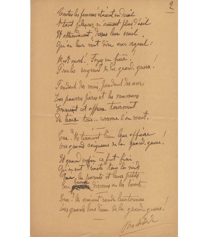 RACHILDE (Mme Vallette, dite), femme de lettres et salonnière. Poème Autographe (G 6099)