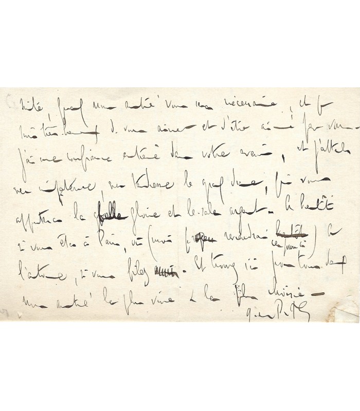 PORTO-RICHE (Georges de), dramaturge, poète et romancier. Lettre Autographe (G 2976)