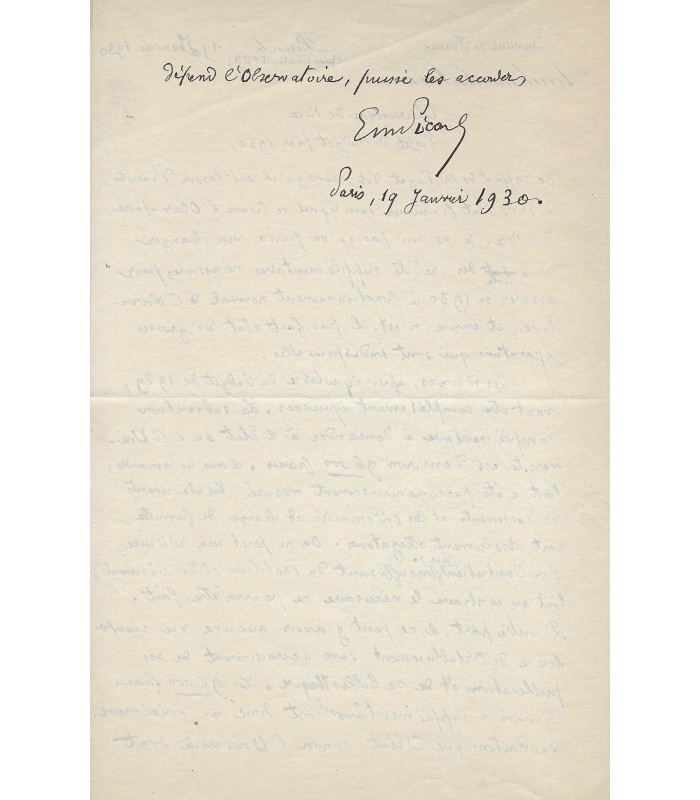 PICARD (Emile), mathématicien. 2 lettres et 2 cartes Autographes (E 10707)