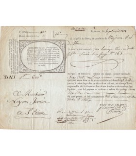 COMMERCE - LETTRE DE VOITURE. Pièce en partie imprimée (G 5163)