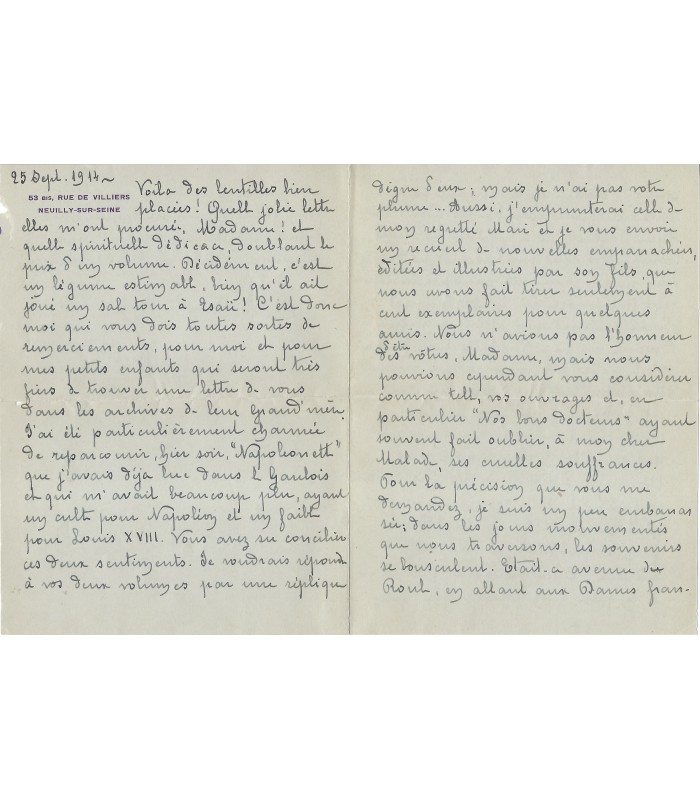DOURLIAC H-A., romancière, journaliste. 2 Lettres Autographes (E 10678)