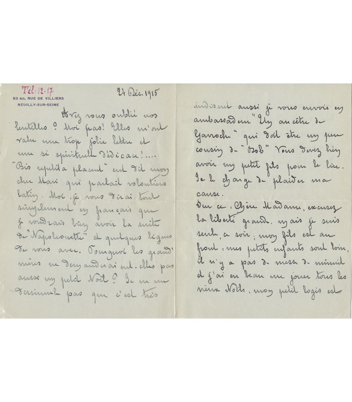 DOURLIAC H-A., romancière, journaliste. 2 Lettres Autographes (E 10678)