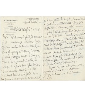 MAURRAS (Charles), écrivain et homme politique. Lettre Autographe (G 5742)