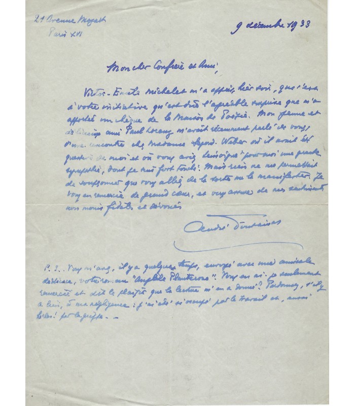 FONTAINAS André, poète et critique. 3 Lettres Autographes (E 10682)