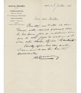 [FRAPIER] ROUDES - BENOIT-LEVY. 2 Lettres Autographes (E 10683)
