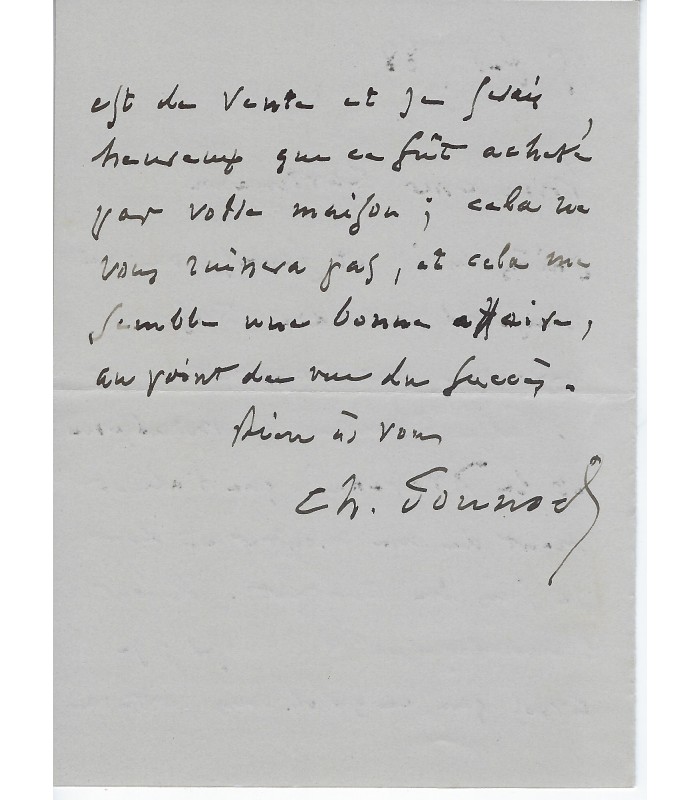 GOUNOD Charles, compositeur.  Lettre Autographe (G 3586)
