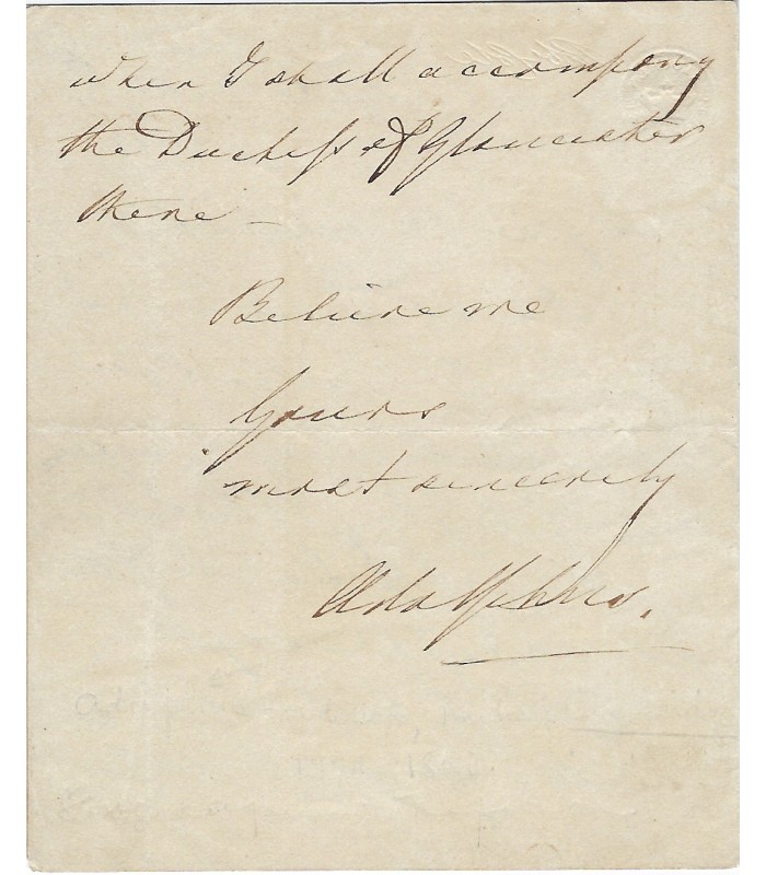 CAMBRIDGE (Adolphus de), Duc de Cambridge, vice-roi de Hanovre . Lettre Autographe (E 10721)