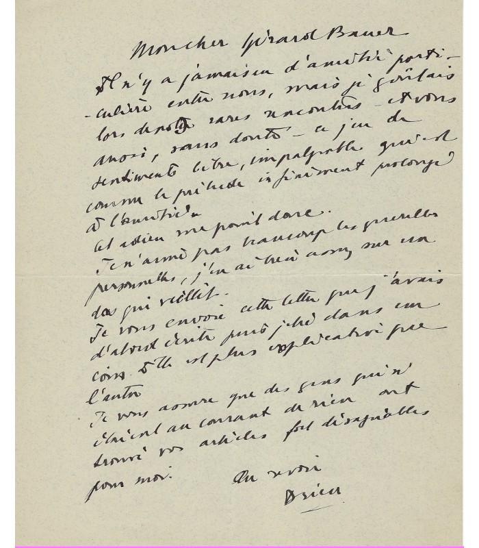 DRIEU La Rochelle, écrivain. Lettre Autographe (G 3663)