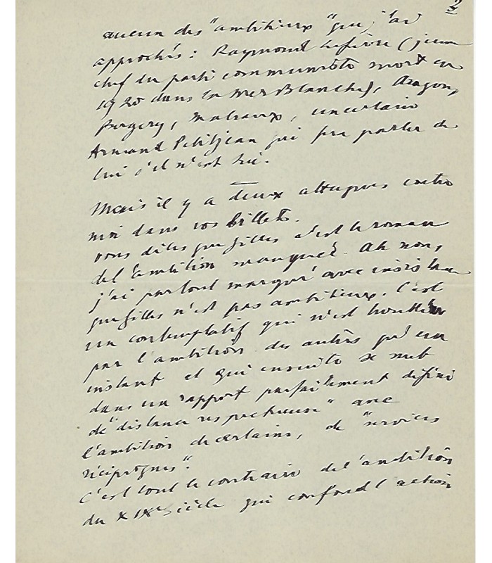 DRIEU La Rochelle, écrivain. Lettre Autographe (G 3663)