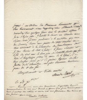 DUVAL Alexandre, dramaturge. Lettre Autographe ( E 10081).