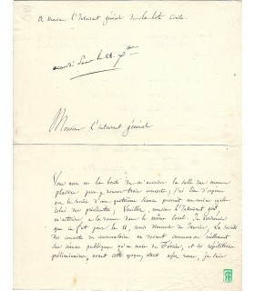 BERLIOZ Hector. Compositeur romantique. lettre autographe, 1834 (Réf. G 4803)
