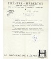 HEBERTOT Jacques,  directeur de théâtre. 2 L. dactylographiées S. (G 69)