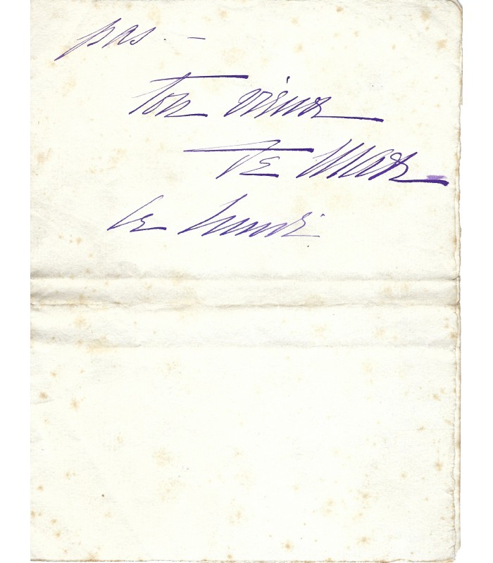 DE MAX Edouard, acteur. Lettre Autographe Signée (E 10736)
